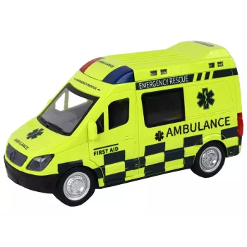 LEAN TOYS Kaugjuhitav Kollane Kiirabiauto Valgusega