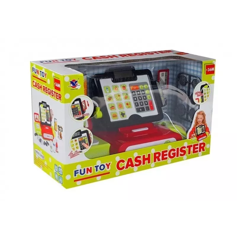 LEAN TOYS Kassaregister puuteekraaniga kalkulaatori ja tarvikutega
