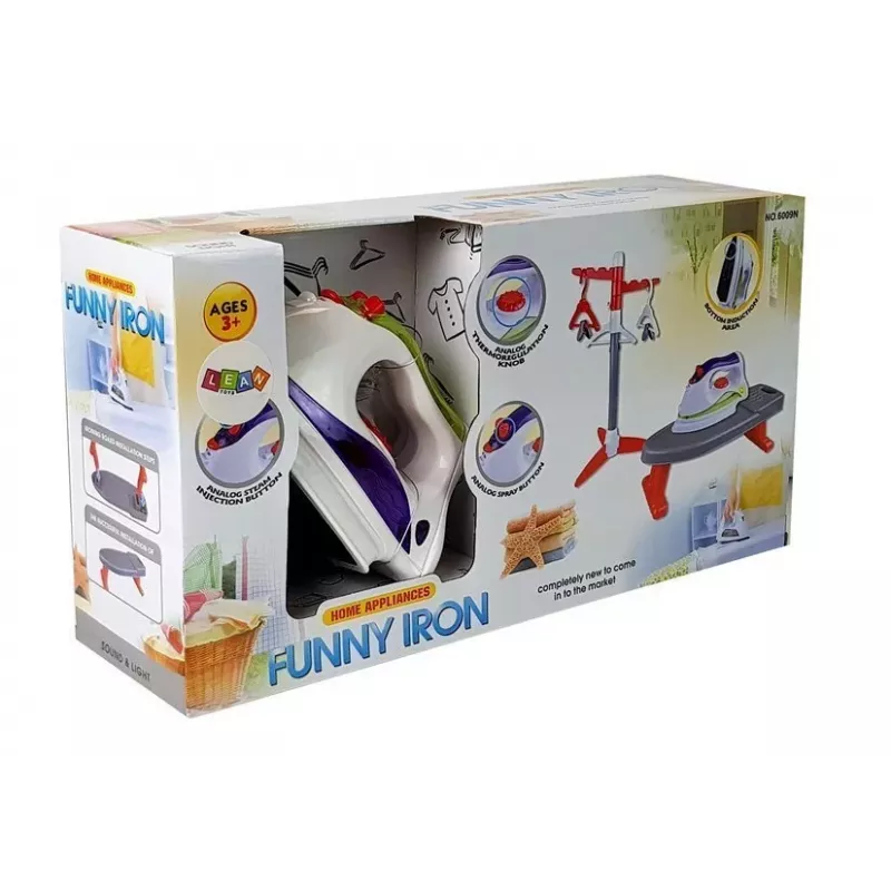LEAN TOYS Iron on Batteries Board Stand with Hangers - Laste mängutriikimiskomplekt valgus- ja heliefektidega