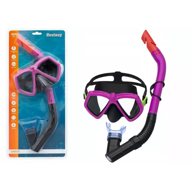 Bestway sukeldumiskomplekt mask ja toru roosa 24070