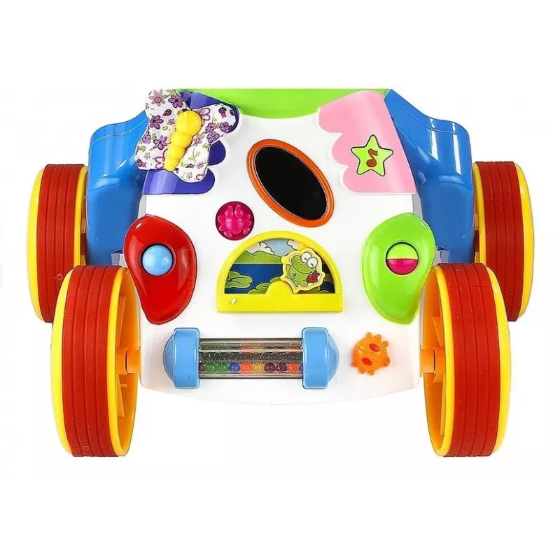 LEAN TOYS Imikute ja väikelaste tõukemänguasi Jõehobu Helid Kõristid Krõbinad Peegel