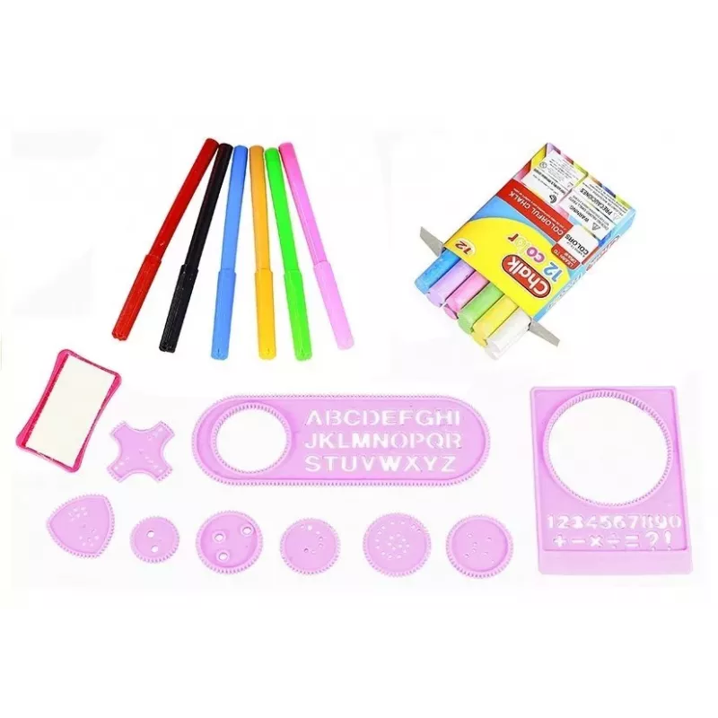 LEAN TOYS Kokkupandav 2in1 Tahvel - Kriit ja Marker