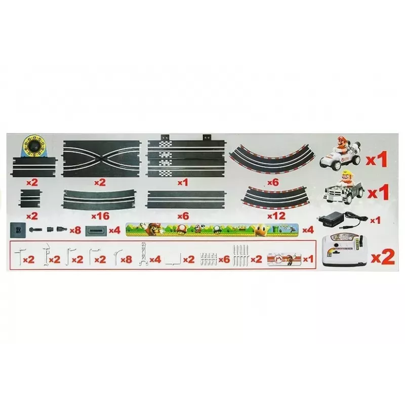Carrera Mario Kart 8 Slot Car Race Track Set kahe autoga (Mario & Luigi) 5,3 m