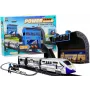 LEAN TOYS Commuter Train 244 cm Battery-Operated Electric Toy Train Set with Railway Station and Carriages
