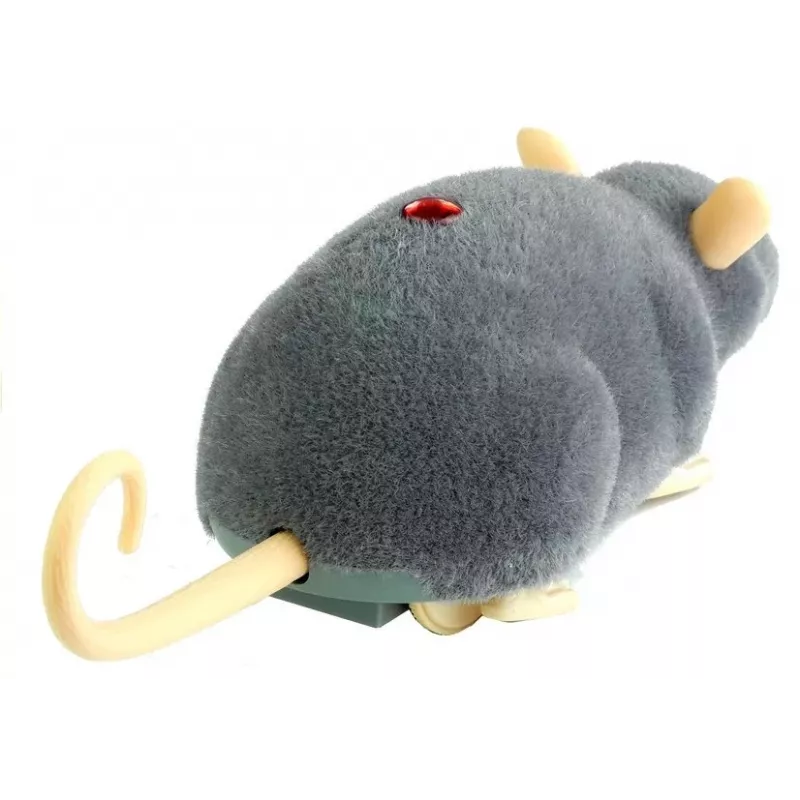 LEAN TOYS Big RC Mouse Toy on Wheels Grey - Make a Prank