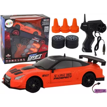LEAN TOYS Kaugjuhitav Sportauto R/C 1:24 Oranž Vahetatavate Ratastega