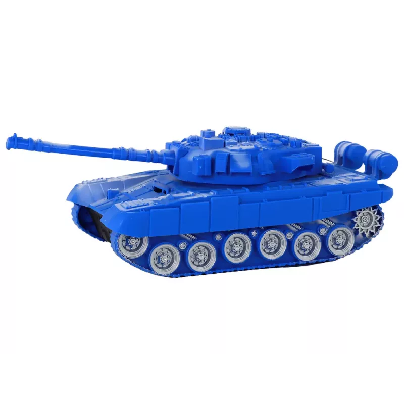LEAN TOYS R/C Tank Remote Controlled Lights Sound Blue 1:18 27MHz