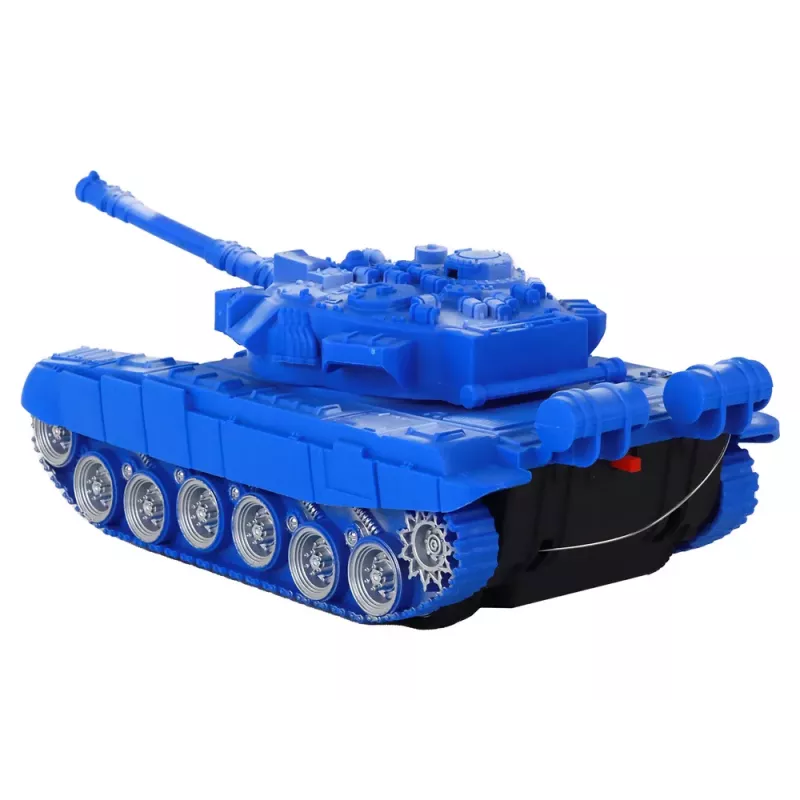 LEAN TOYS R/C Tank Remote Controlled Lights Sound Blue 1:18 27MHz