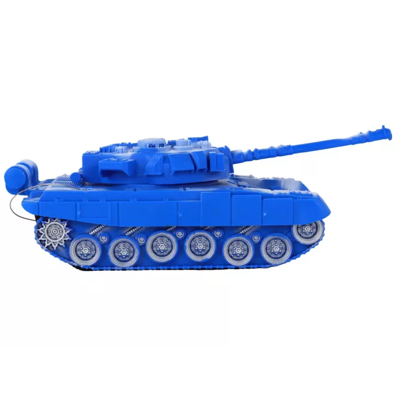 LEAN TOYS R/C Tank Remote Controlled Lights Sound Blue 1:18 27MHz