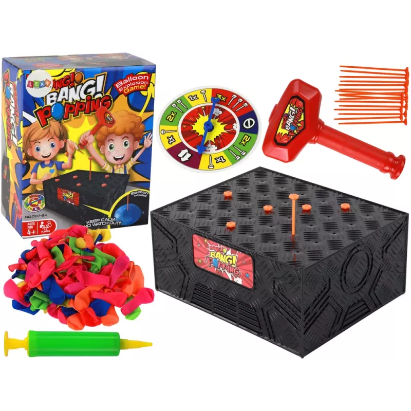 LEAN TOYS Family Arcade Game: Pop the Balloon with Hammer and Nails