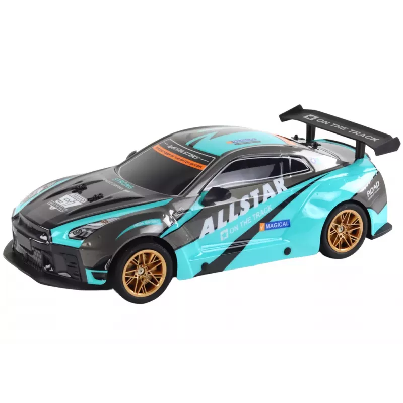 LEAN TOYS Suur Kaugjuhitav Sportauto 1:10 Türkiis ja Must