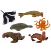 LEAN TOYS Mereelukate Kujukeste Komplekt Morsk Hüljes Kaheksajalg 6tk