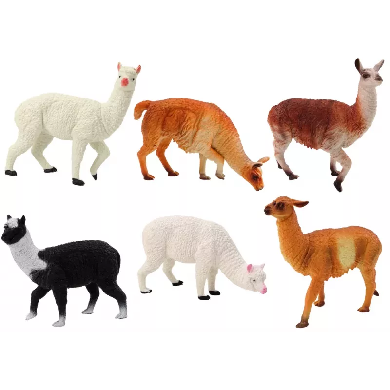 LEAN TOYS Alpaka ja Laama Farmi Figuuride Komplekt 6 tk. Segavärvid