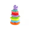 LEAN TOYS Pyramid Unicorn Puzzle 8 Circles Colorful 29cm x 14cm x 14cm