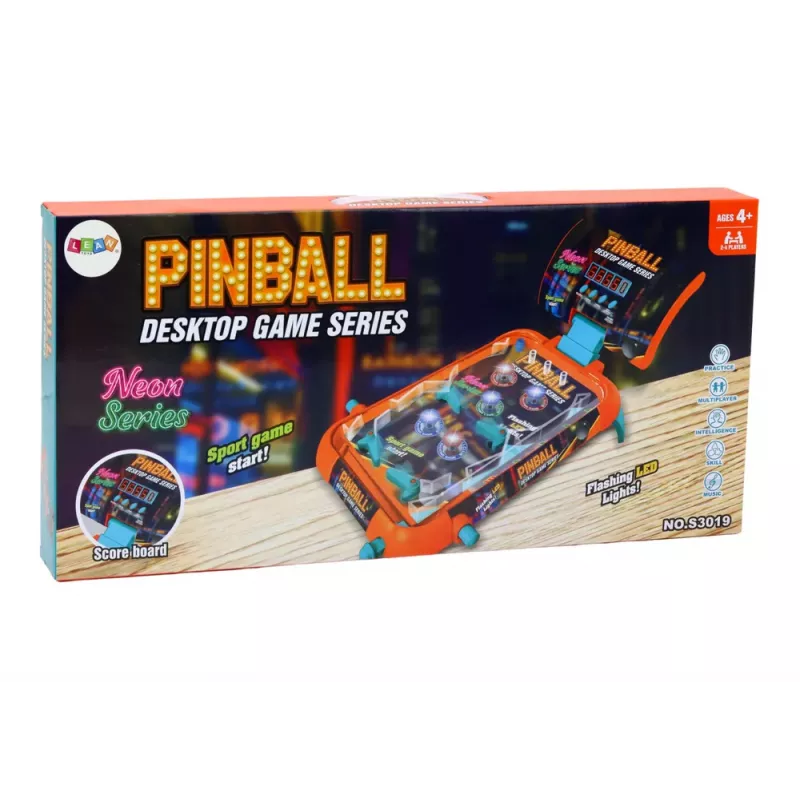 LEAN TOYS Pinball Arcade Game with LED Lights, Sounds, and Scoreboard