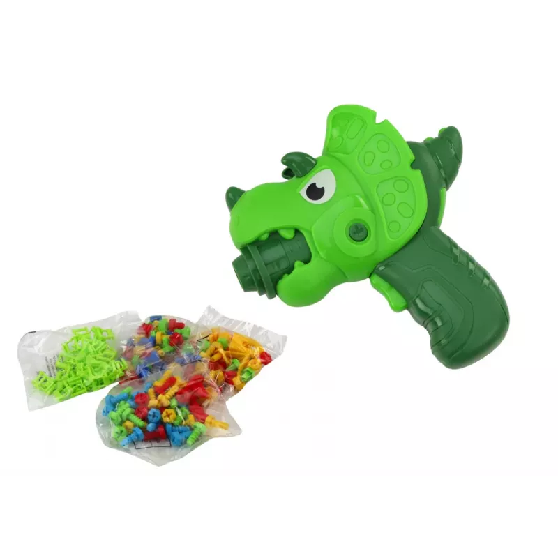 LEAN TOYS DIY komplekt laua-kohvriga pusleklotsid dinosauruse kruvikeerajaga 249 tükki
