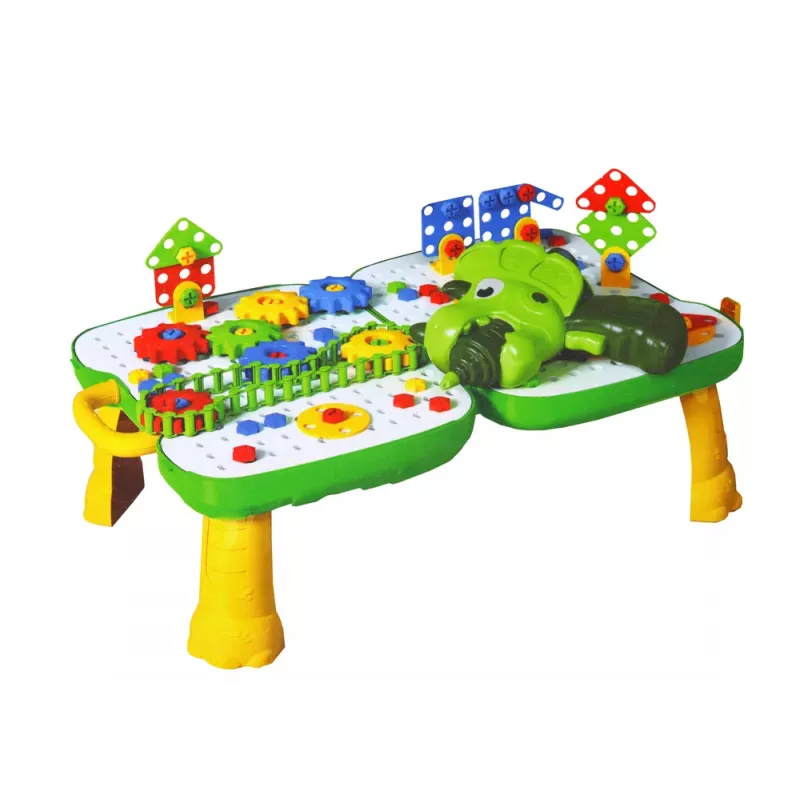 LEAN TOYS Table Suitcase DIY Set Puzzle Blocks Dinosaur Screwdriver 249 Pieces
