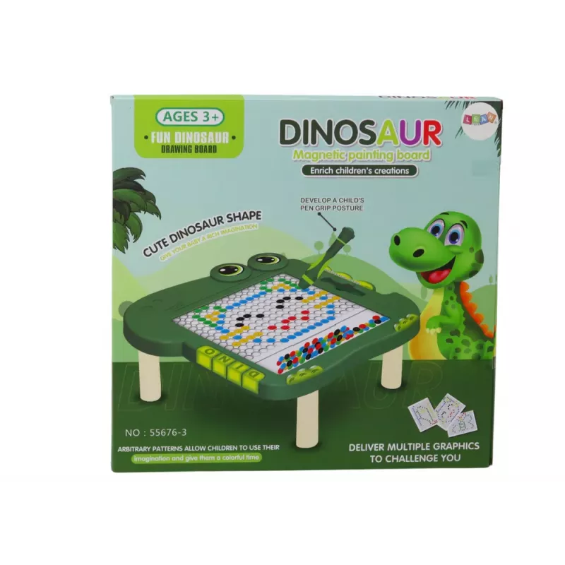 LEAN TOYS Hariv Magnetlaud Dinosauruse Pad Puzzle Rohelised Helmed