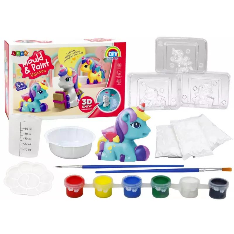 LEAN TOYS Creative Artistic Unicorn 3D Plaster Paint Set