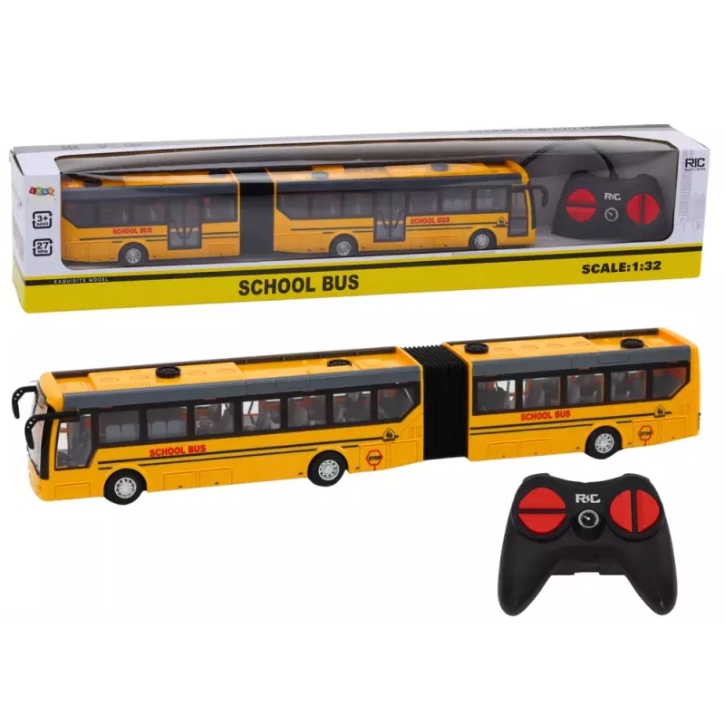 LEAN TOYS Kaugjuhitav Liigendatud Koolibuss 1:32 Kollane