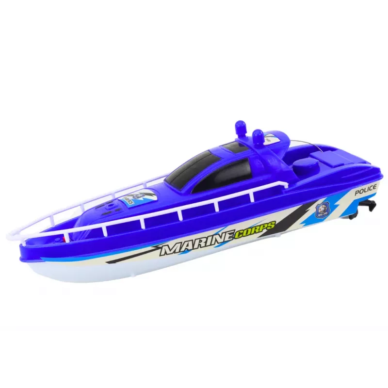 LEAN TOYS Kaugjuhitav Politseipaat RC Sinine 27MHz