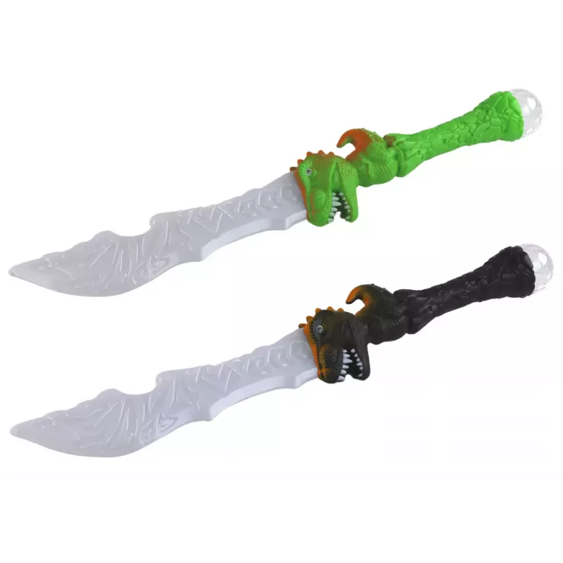 LEAN TOYS Lightsaber, Dinosaur-Shaped Handle, Green