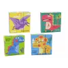 LEAN TOYS Hariv pusle 6in1 klotsipusle kuubikud 6 pilti dinosaurused 9 tk