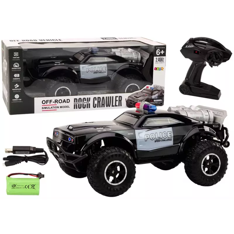 LEAN TOYS Off-Road Remote Controlled Police Car RC 1:8