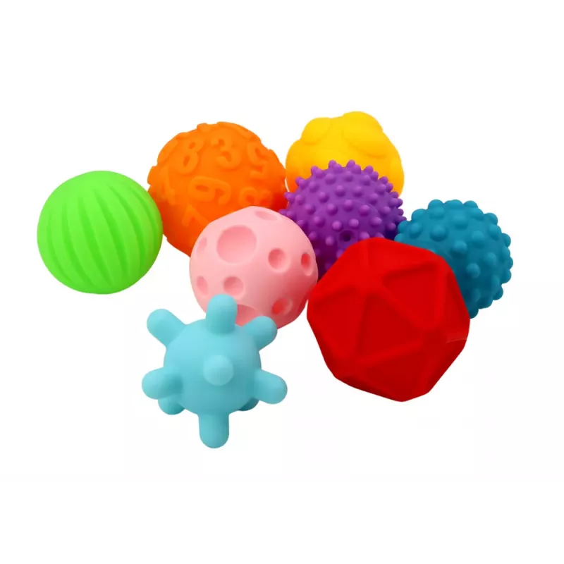 LEAN TOYS Meelelised pallid erinevate tekstuuridega, 8 värvilist tükki