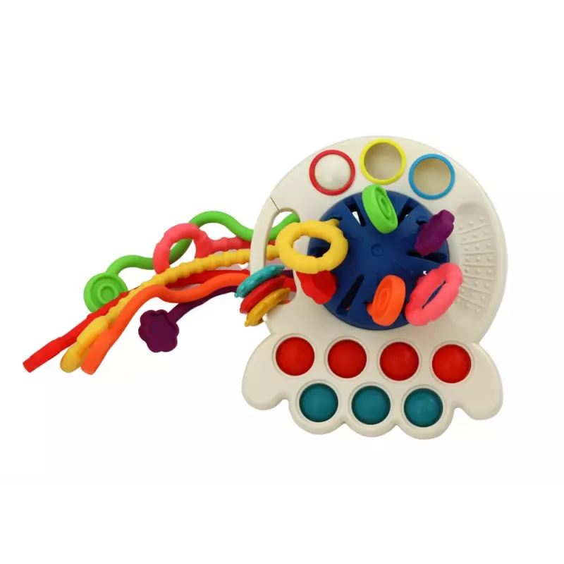 LEAN TOYS Värviline kaheksajalg-hammastusmänguasi imikutele