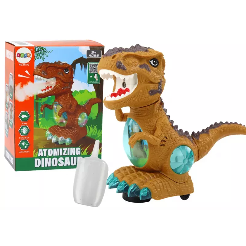 LEAN TOYS Dinosaur Dancing Obstacle Sensor Lights Sounds Yellow