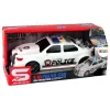 LEAN TOYS Sportauto avatava pagasiruumi, politseitulede ja helidega, valge, 1:16