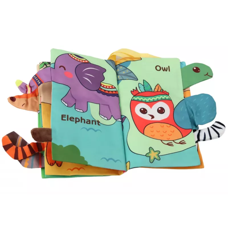 LEAN TOYS Pehme õpperaamat Rustling Animals Jungle