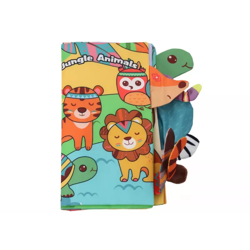 LEAN TOYS Pehme õpperaamat Rustling Animals Jungle