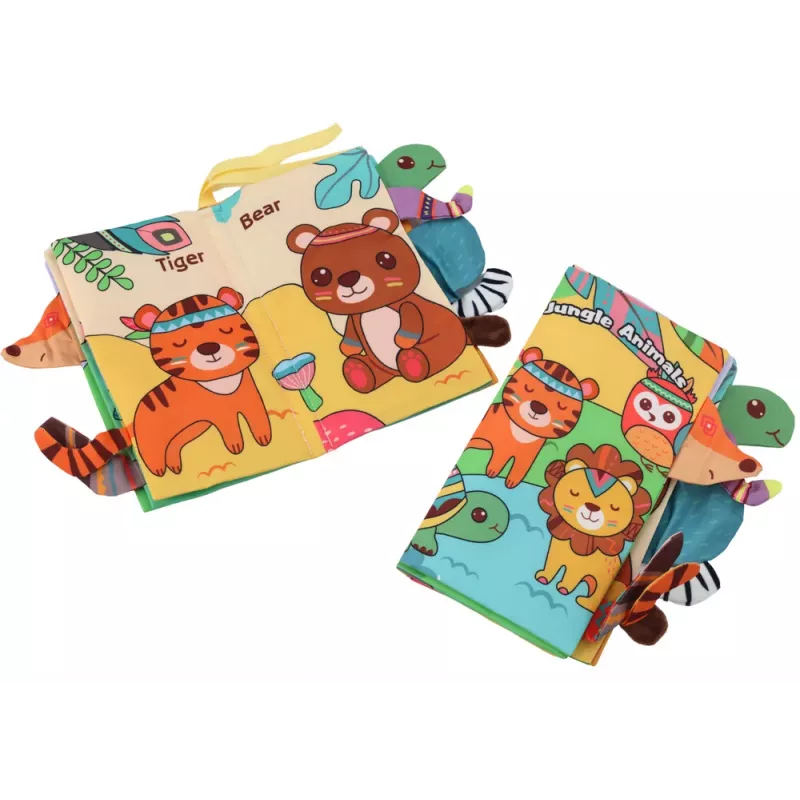 LEAN TOYS Pehme õpperaamat Rustling Animals Jungle