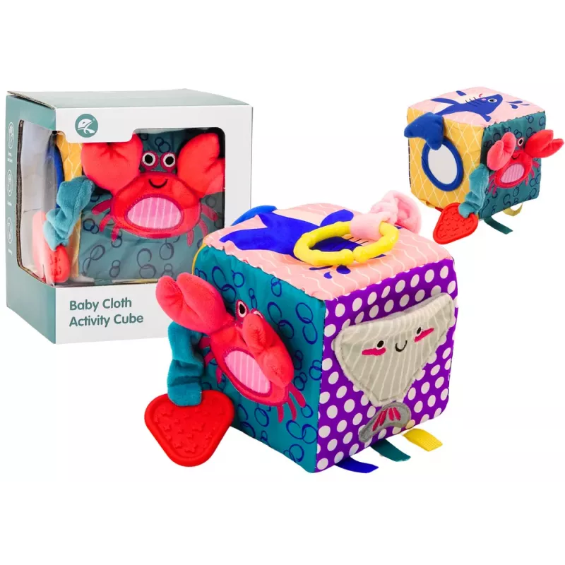 LEAN TOYS Sensory Cube Sea Animals Rustling Interactive Educational