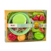 LEAN TOYS Puuviljade lõikamise komplekt salatiriistade alusega 25 tk