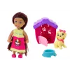 LEAN TOYS Mini Doll Long Hair Colorful Dress Dog Buda