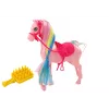 LEAN TOYS Figurine Horse With Colorful Mane and Pink Brush Saddle