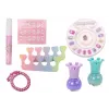 LEAN TOYS Kosmeetikakomplekt küünelakiga lillakas kohvris, 9 tk