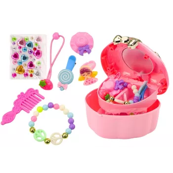 LEAN TOYS Komplekt: Kummut, Südamekarp, Ehtekarp, Aksessuaarid SEGAMINI