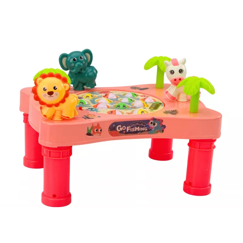 LEAN TOYS Fishing Arcade Game Pink Table