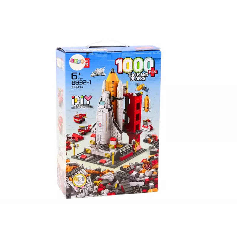 LEAN TOYS Ehitusklotsid Kosmoserakett 6in1 Kosmosesõidukid 1000 tk
