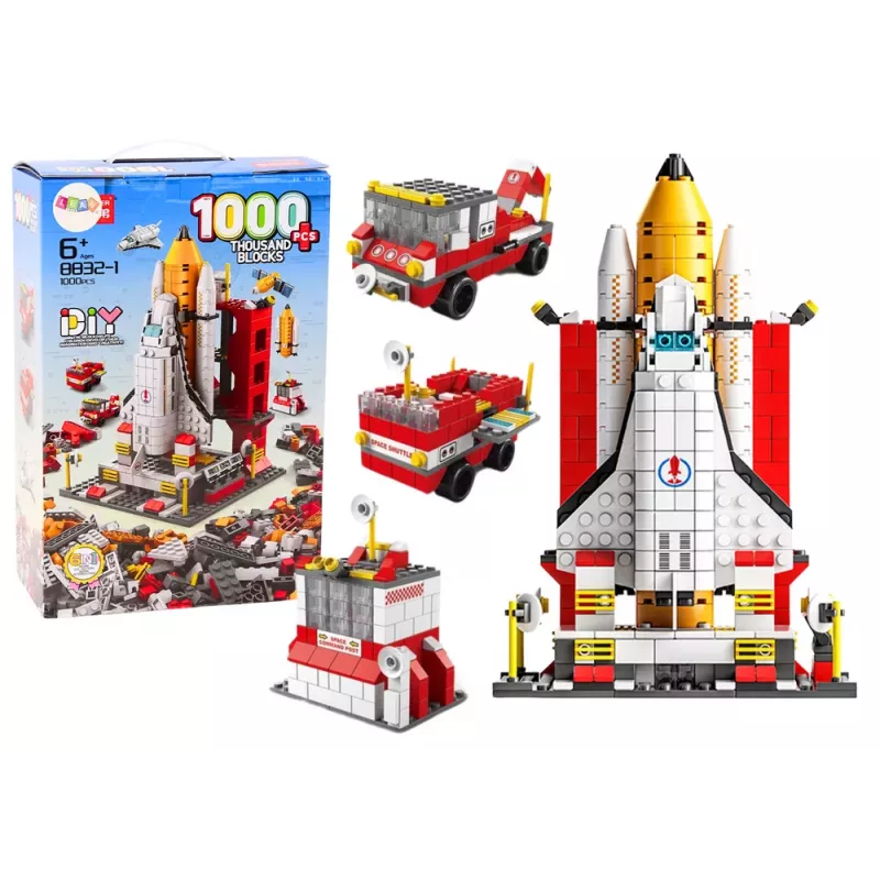 LEAN TOYS Ehitusklotsid Kosmoserakett 6in1 Kosmosesõidukid 1000 tk
