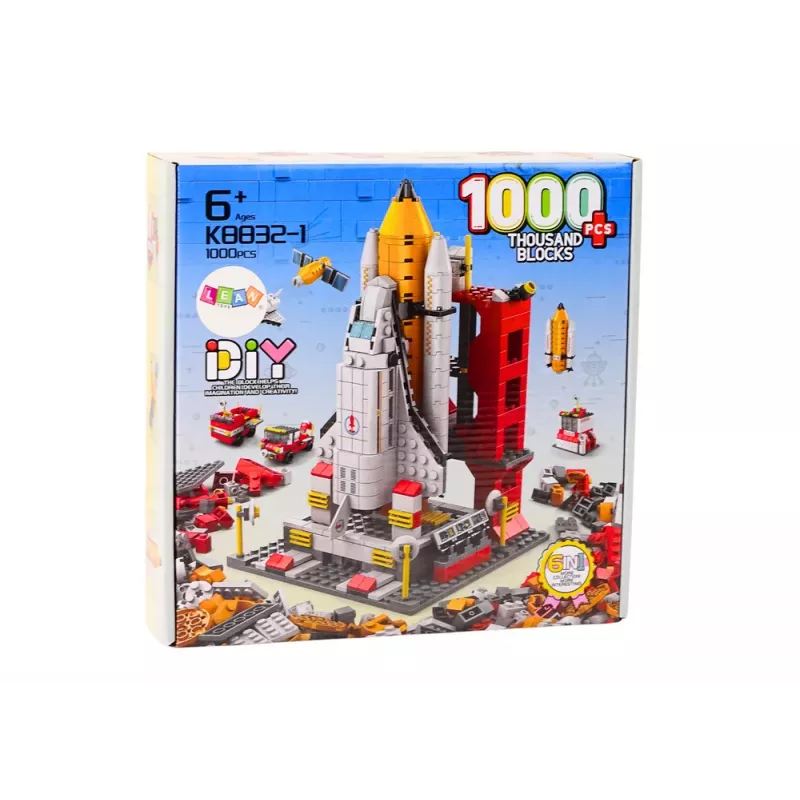 LEAN TOYS Ehitusklotsid Kosmoserakett 6in1 Kosmosesõidukid 1000 tk