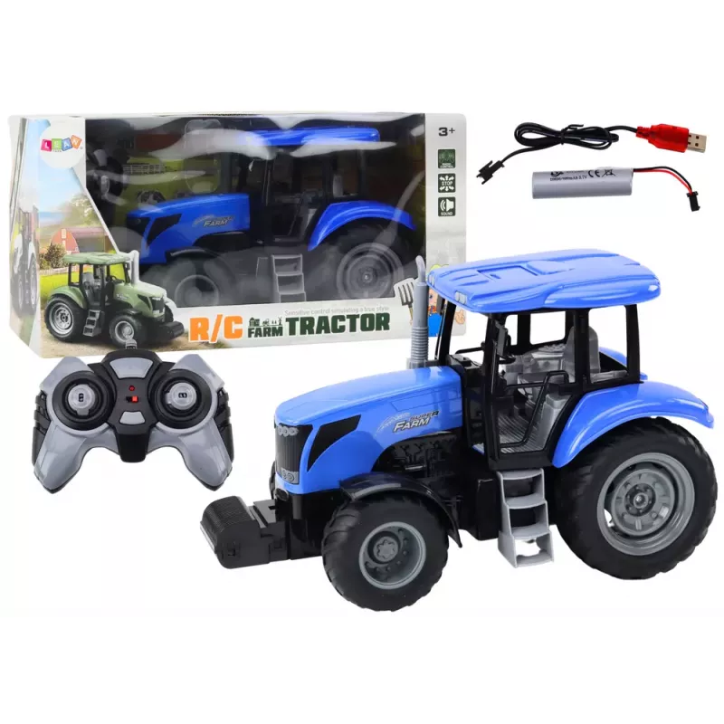LEAN TOYS Kaugjuhitav Traktor RC 2.4G Helidega Sinine