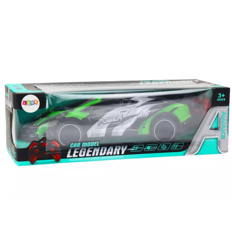 LEAN TOYS Sports Car Remote Controlled RC 1:10 25km/h Lights Green