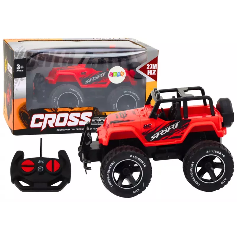 LEAN TOYS Mänguauto Pultautoga Maastikuauto RC 1:18 Punane