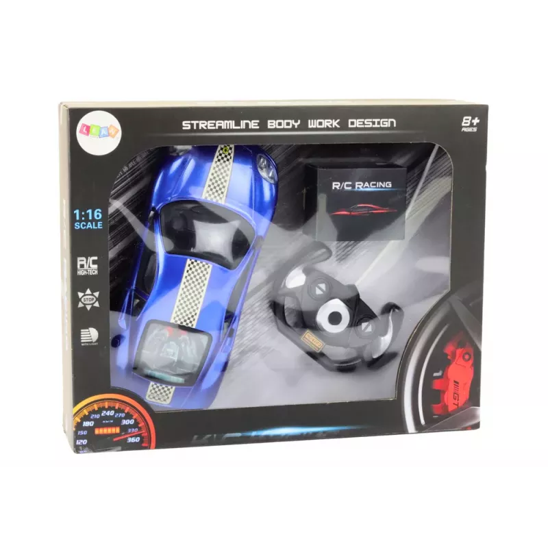 LEAN TOYS RC Remote Control Car 1:16 Lights Blue