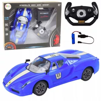 LEAN TOYS Pultjuhitav sportauto 1:16 R/C sinine